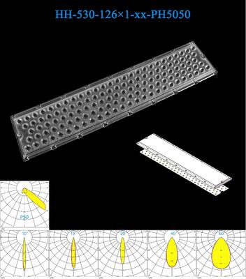 Precision Lighting Low Glare 520*116*11.8mm Size Lens 126pcs 5050LEDs Stadium Lighting Lens