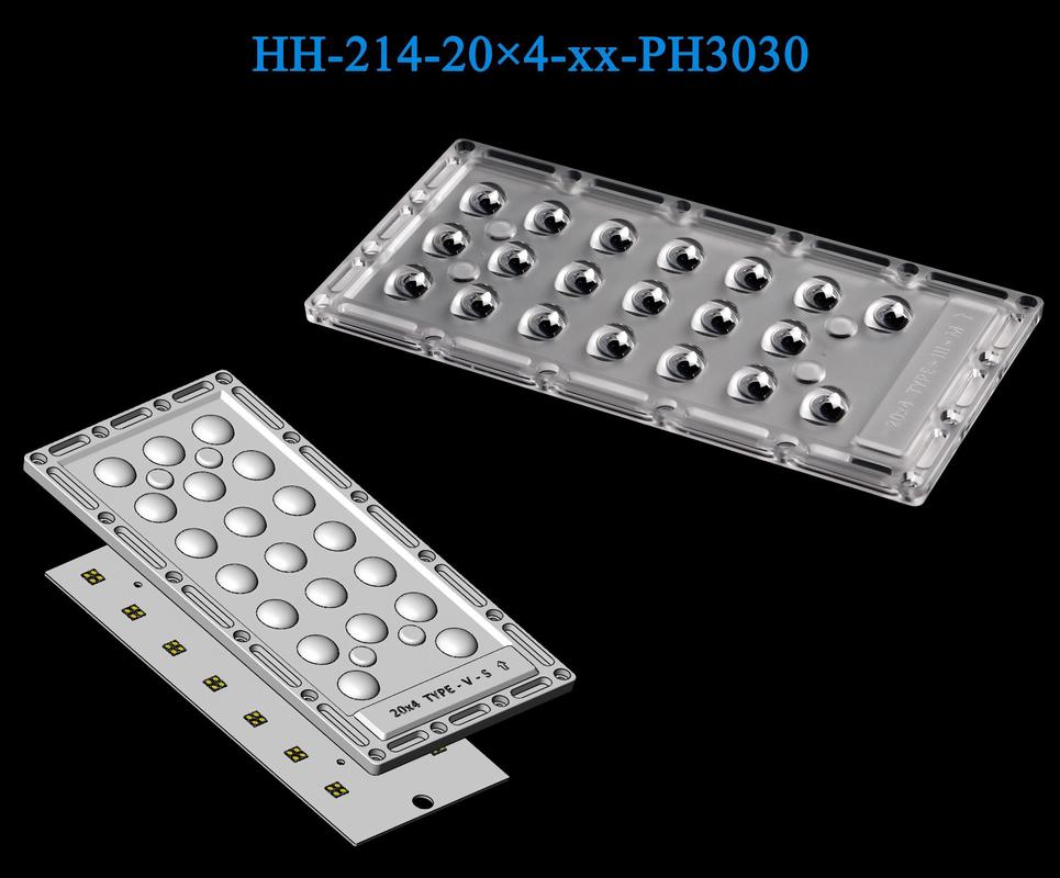 210×104mm Size 80pcs 3030 Chips Waterproof Glare Reduction Street & Park Lot Lighting Lens